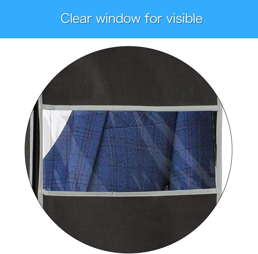Unisex clothing storage bags, clear PEVA, ideal for suits, dresses, travel & home organization.