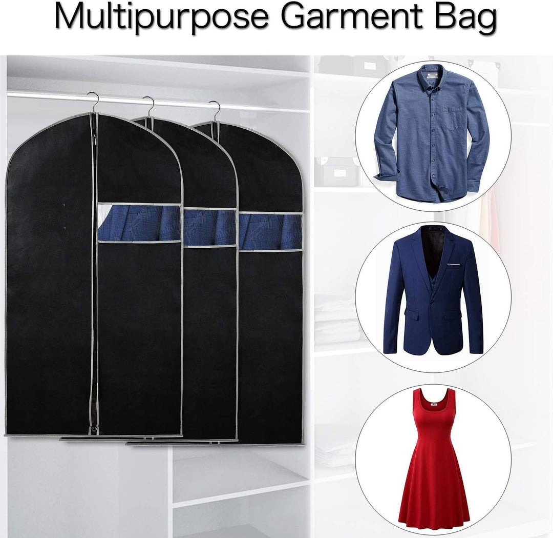 Reusable dust covers for garments: 10-pack breathable storage bags for wardrobe & travel.