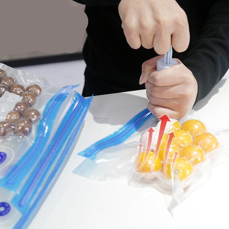 Premium reusable vacuum bags keep food fresh longer. Perfect for freezer, meal prep, & eco-friendly preservation.