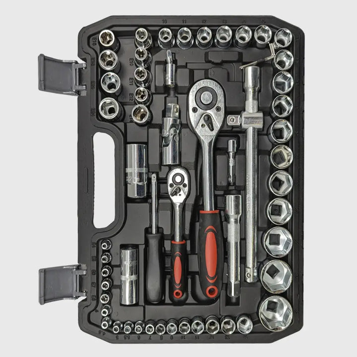 Unisex 108-piece Chrome Vanadium Socket Set for DIY enthusiasts. Ideal for auto repair & home tasks.