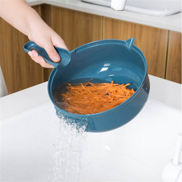 12-in-1 multifunctional vegetable slicer set with multiple blades for chopping, grating, and food prep.