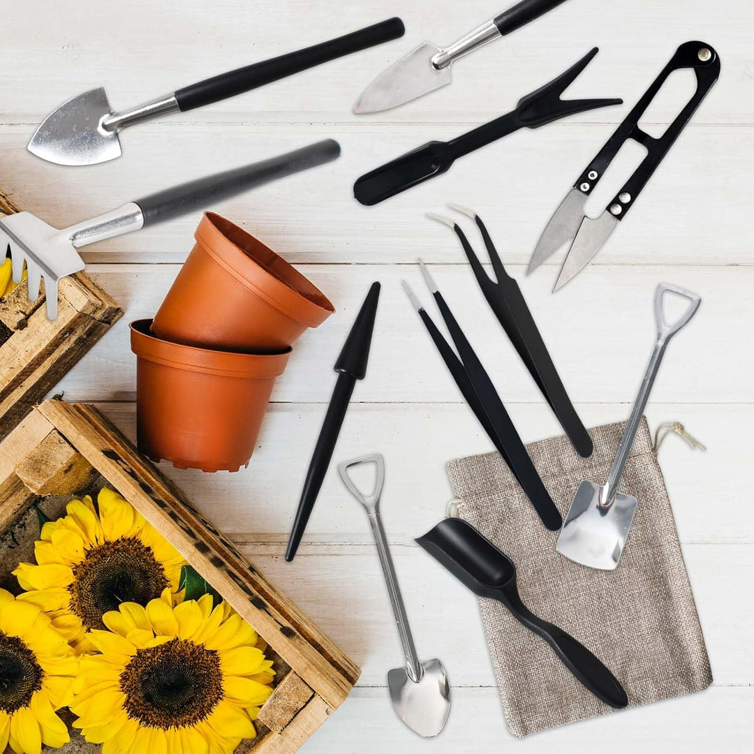 Comprehensive succulent tool set for indoor plants, includes storage bag & accessories