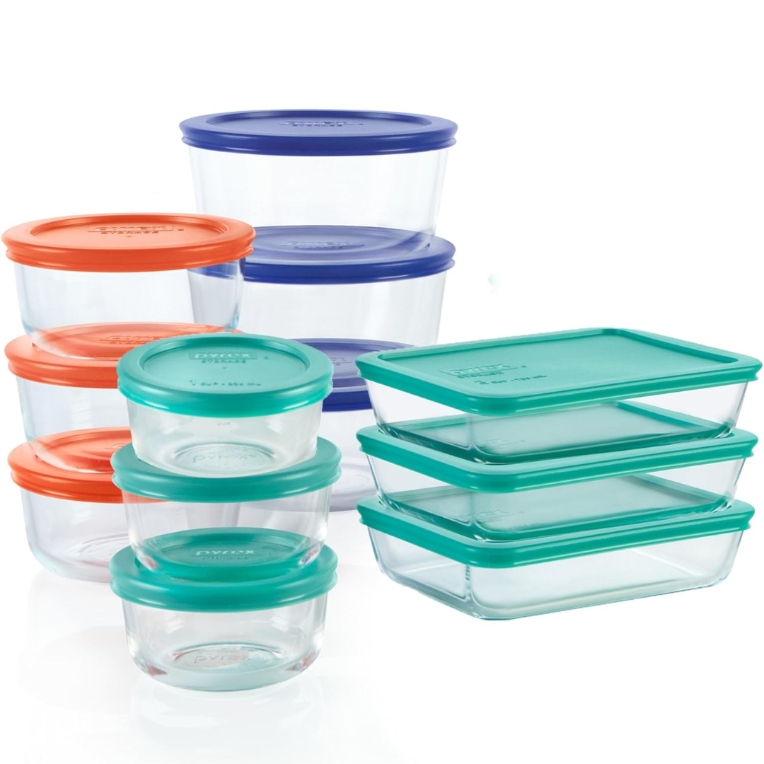 12-pack mixed glass food storage containers with airtight lids for meal prep & leftovers, eco-friendly.