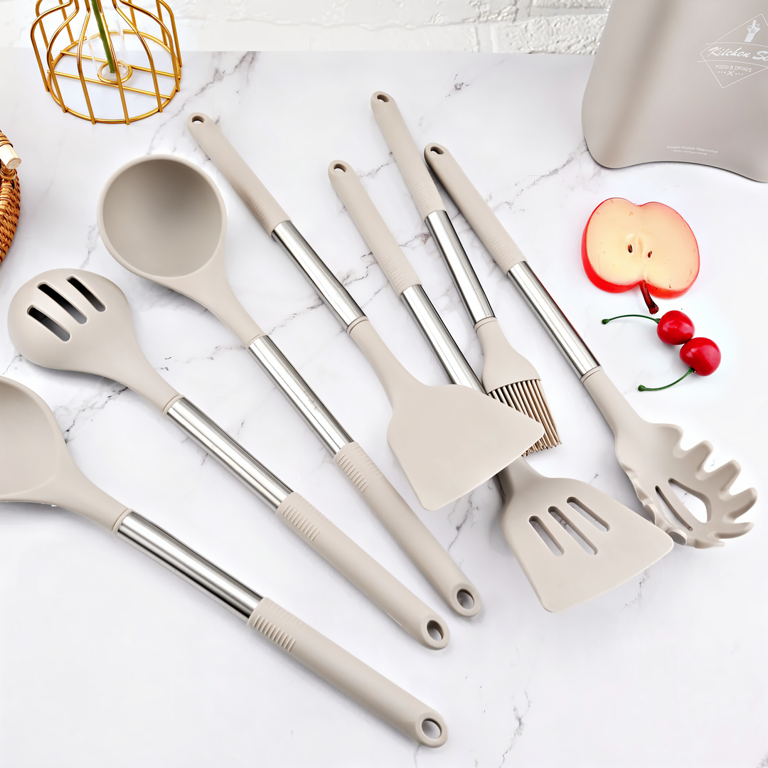 The ultimate 12-piece silicone kitchen gadget set, heat-resistant and perfect for all culinary needs.
