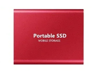 Stylized shot of 128TB external solid state drive, emphasizing its modern design and fast transfer