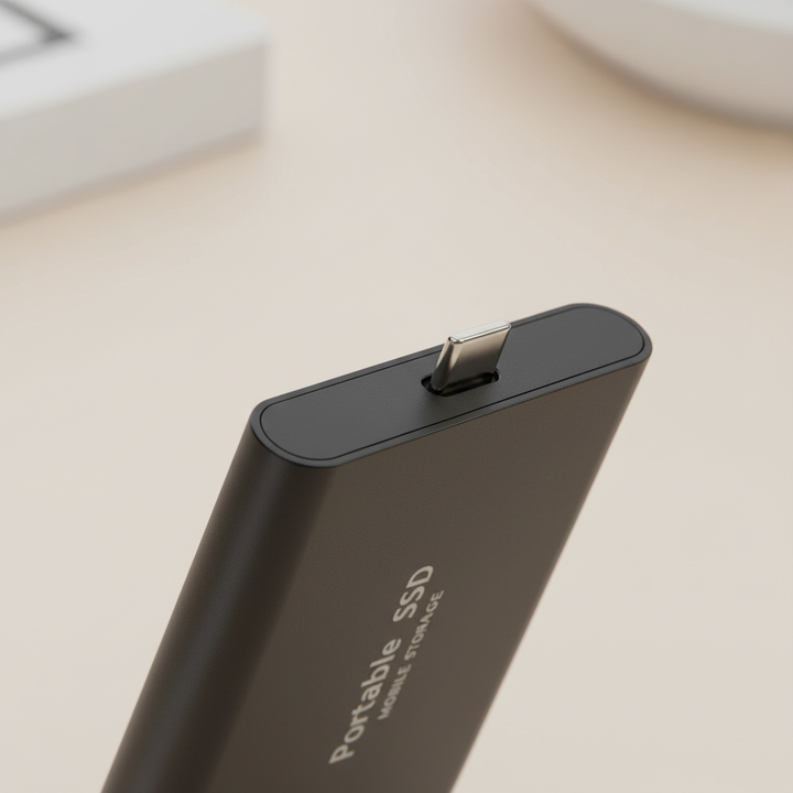 Unisex 128TB external SSD, Type-C connectivity, high-speed data storage and transfer