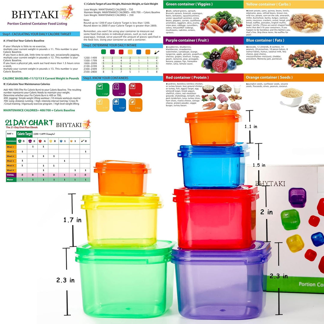 Stackable 14-piece diet containers for easy meal prep & portion control. Perfect for kitchen organization.