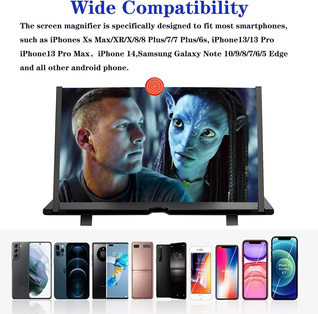 Anti-eye strain 16-inch phone screen magnifier. Enhance movie viewing & gaming on any smartphone.