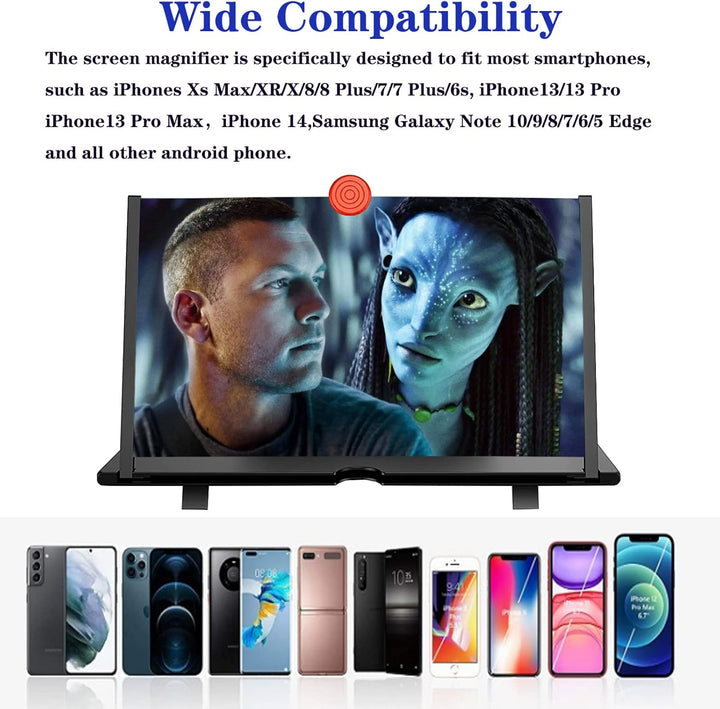 Anti-eye strain 16-inch phone screen magnifier. Enhance movie viewing & gaming on any smartphone.