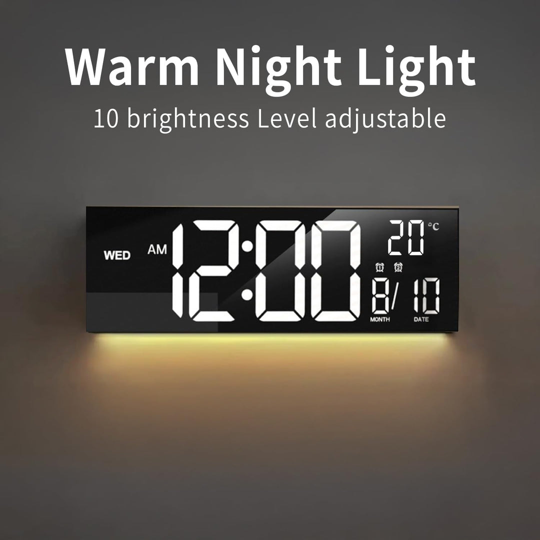Lumeris 16-inch RGB digital alarm clock for desk or wall, featuring a large, clear time display.