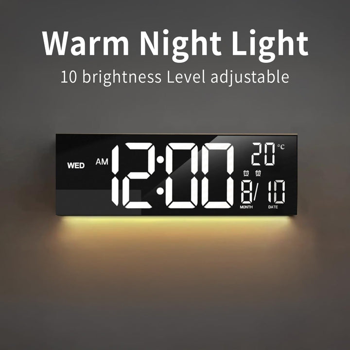 Lumeris 16-inch RGB digital alarm clock for desk or wall, featuring a large, clear time display.