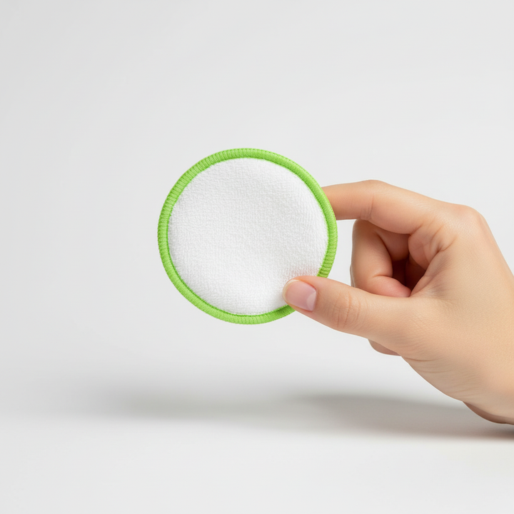 Soft, washable bamboo fiber facial pads, 16 count, ideal for sustainable skin cleansing and beauty routines.