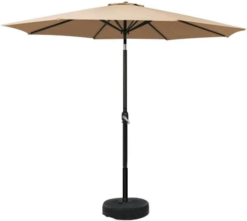 2.7m Solira outdoor umbrella with pole stand, UV/water resistant, perfect for patio shade.
