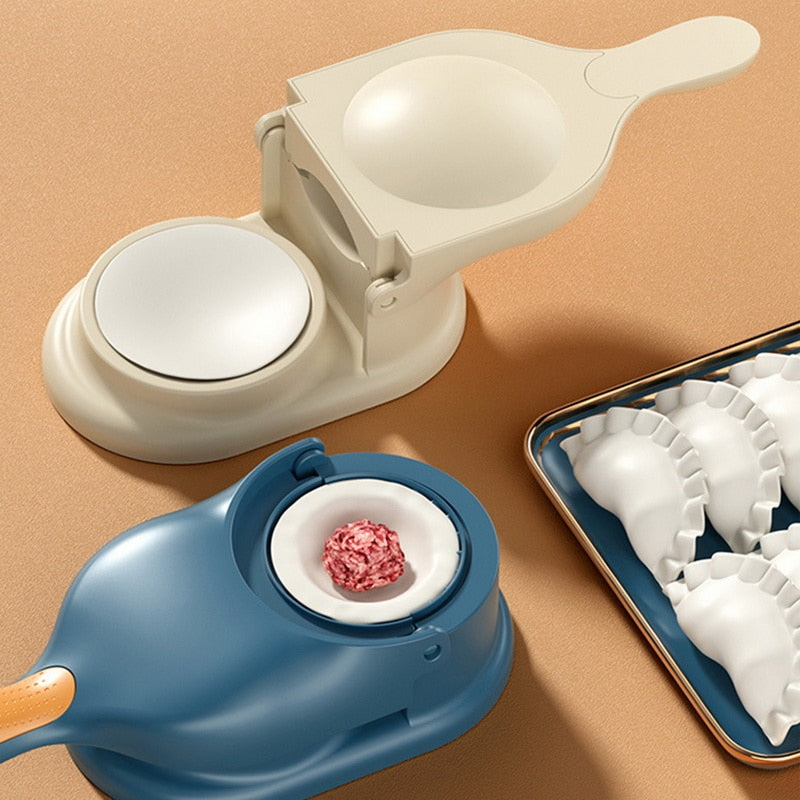 Versatile 2-in-1 dumpling machine: easily presses dough & seals perfect homemade dumplings. Kitchen gadget.