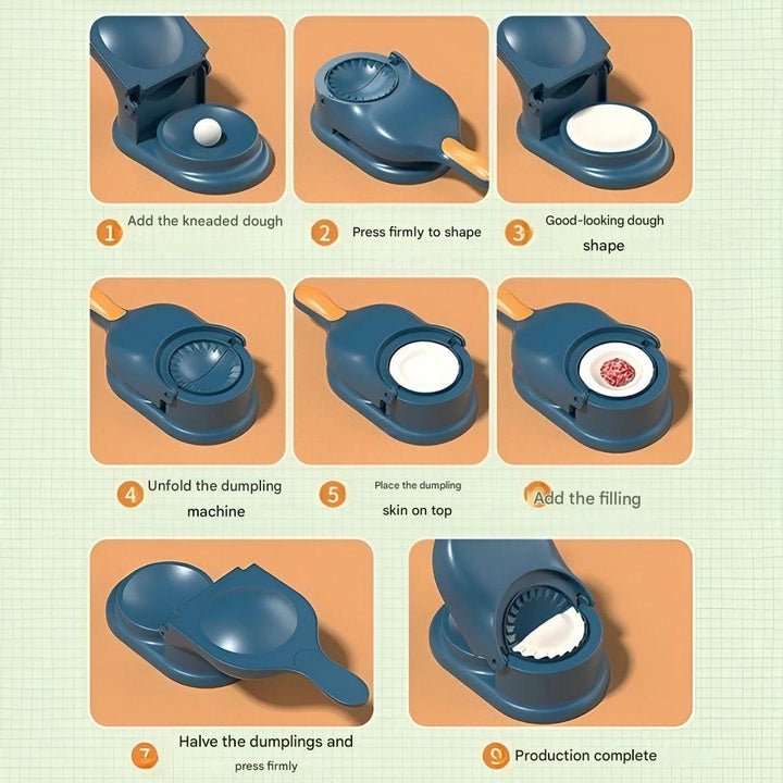 Durable 2-in-1 dumpling press & ravioli maker. Simplifies food prep for perfect homemade dumplings. Easy to clean.