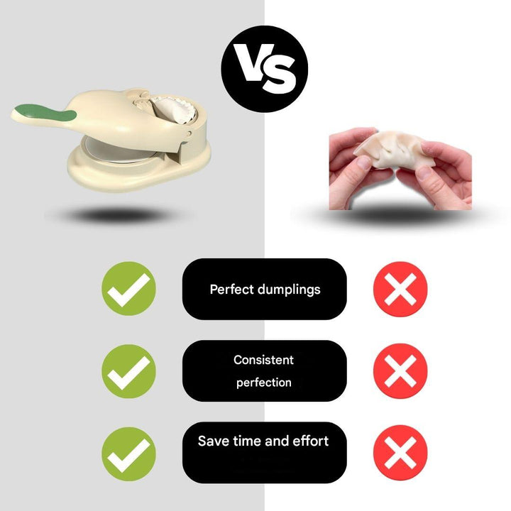 Achieve perfect homemade dumplings with this 2-in-1 manual press. Ideal for ravioli & empanadas. Quick food prep.