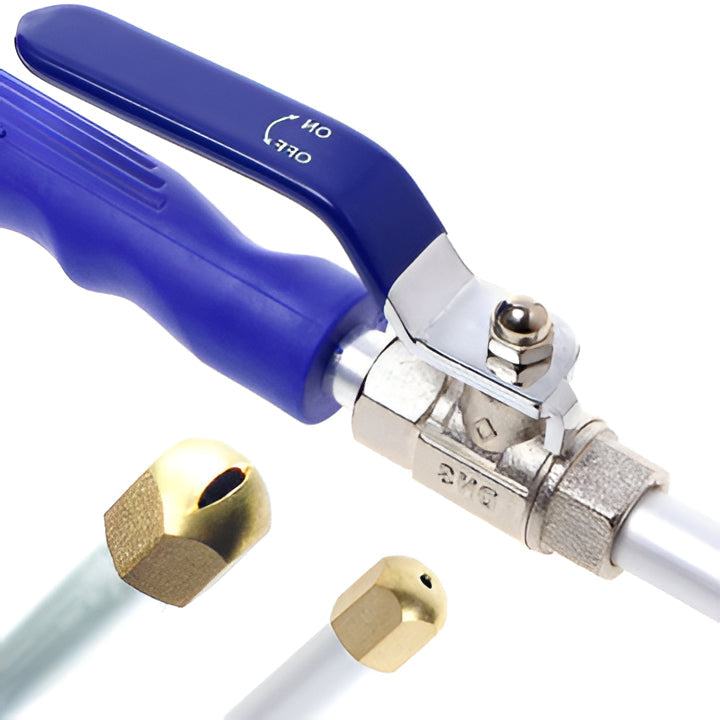 Power washer attachment for garden hose, a dirt blaster & surface sprayer for efficient home/outdoor cleaning.