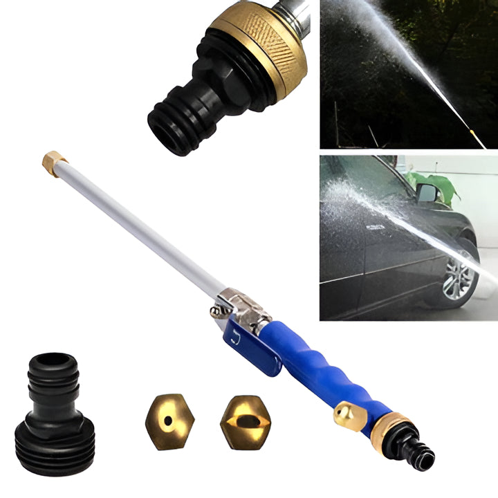 Versatile 2-in-1 high-pressure garden hose nozzle for patio cleaning, car washing & home tasks.