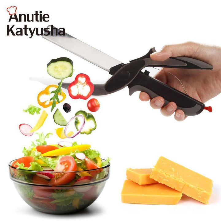 Versatile 2-in-1 kitchen gadget and vegetable slicer for efficient food chopping, making meal prep faster.