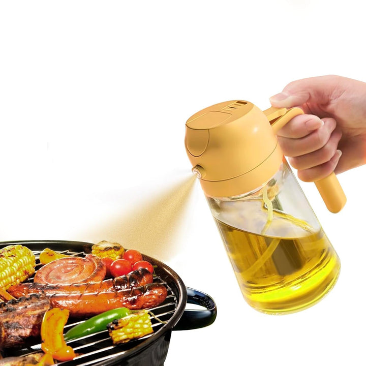 Glass olive oil sprayer and dispenser for kitchen, ideal for grilling and salad dressing
