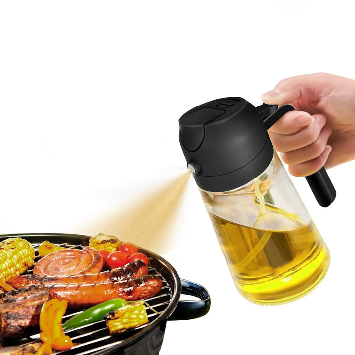 Stylish glass oil sprayer dispenser, a versatile cooking tool for baking and grilling