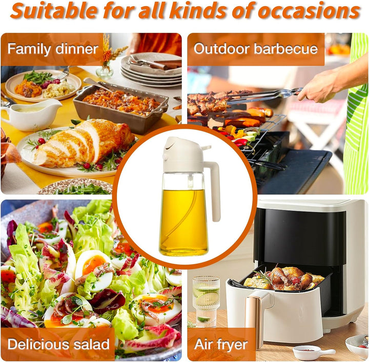 Compact 2-in-1 olive oil dispenser, essential for precise oil application in the kitchen