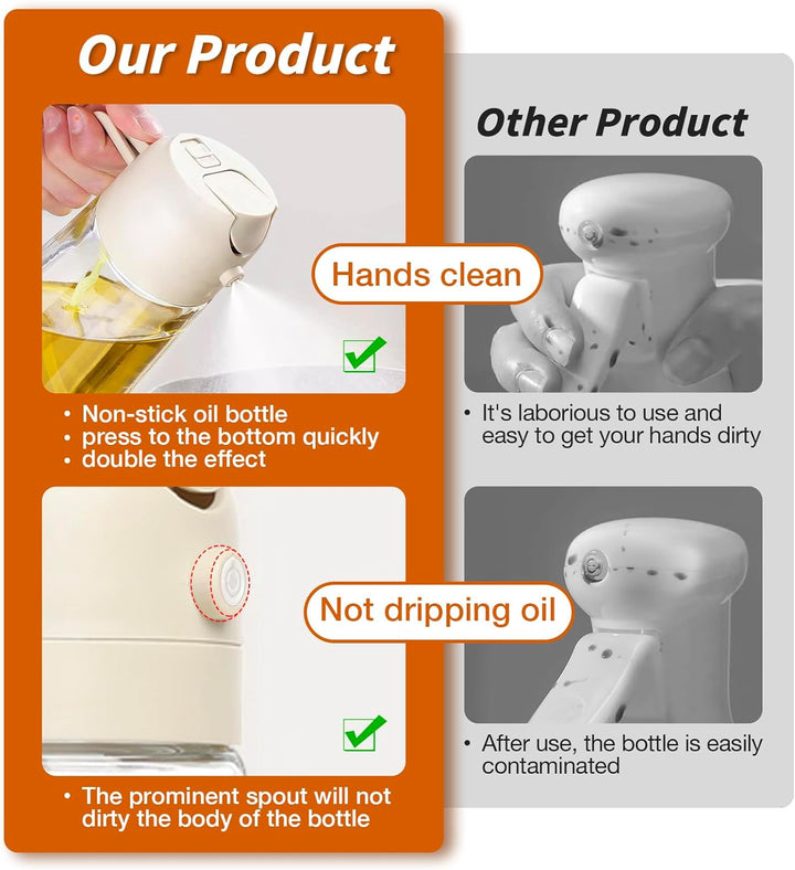 Modern glass olive oil spray dispenser, enhancing your home kitchen and cooking experience