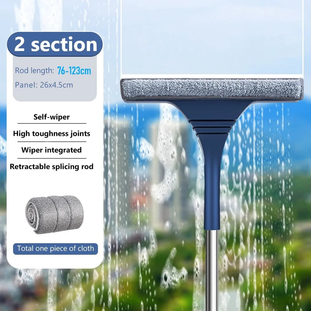 Ergonomic handle of the telescopic squeegee, designed for comfortable home cleaning