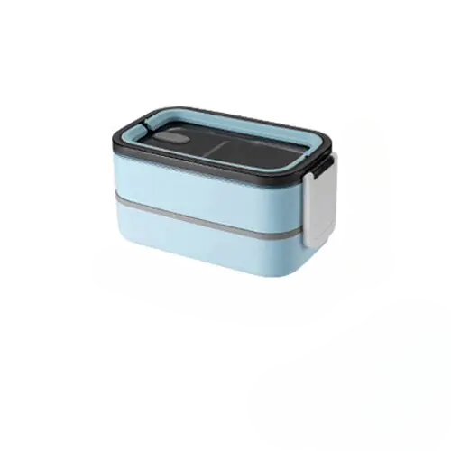 Stylish 2-layer stainless steel lunchbox for healthy, eco-friendly food storage.