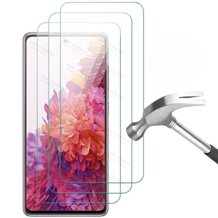 2-pack tempered glass screen protectors for Samsung Galaxy phones, offering 9H hardness and anti-scratch protection.