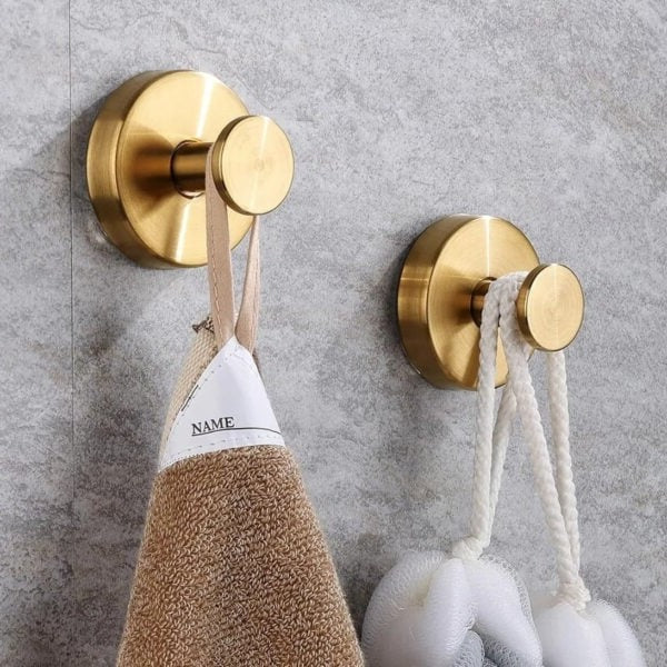 2-piece clear twist-lock suction cup wall hooks for damage-free kitchen & bathroom organization.