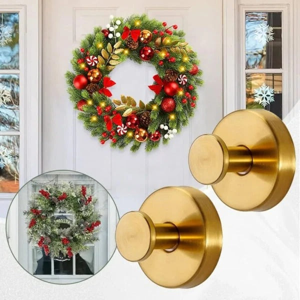 Clear 2-piece set of durable twist-lock utility hooks for secure, damage-free wall mounting.