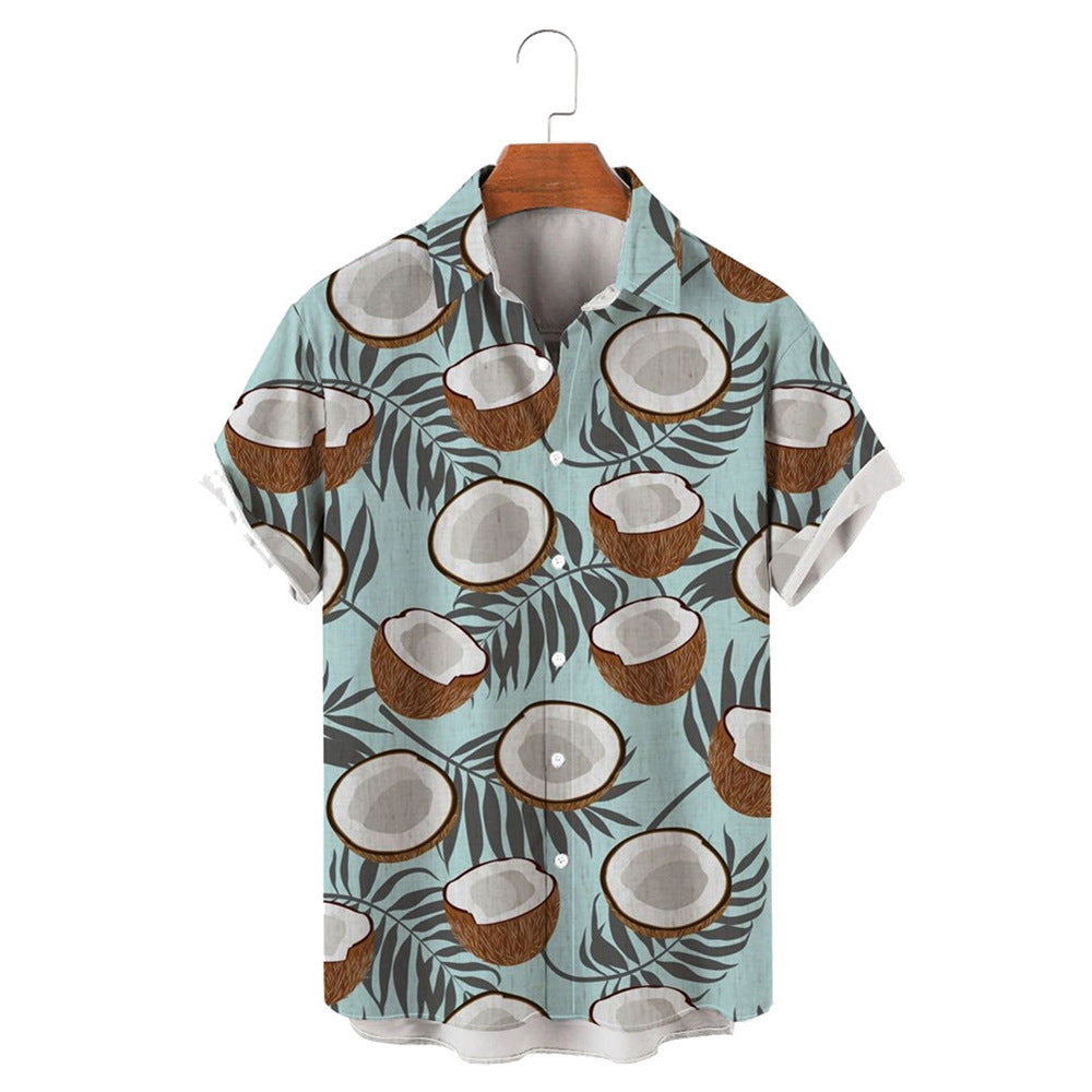 Men's Vibrant Lemon Print Summer Shirt - Relaxed Fit & Stylish