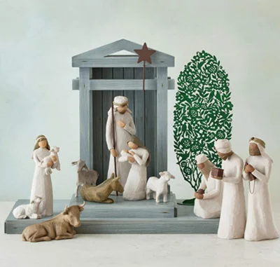 Premium 20-piece Christmas Nativity Set, a complete religious creche collection for elegant holiday home decor.