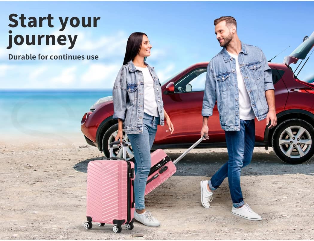 Rosemont 20" hard shell carry-on suitcase, a stylish & durable unisex travel companion with spinner wheels.
