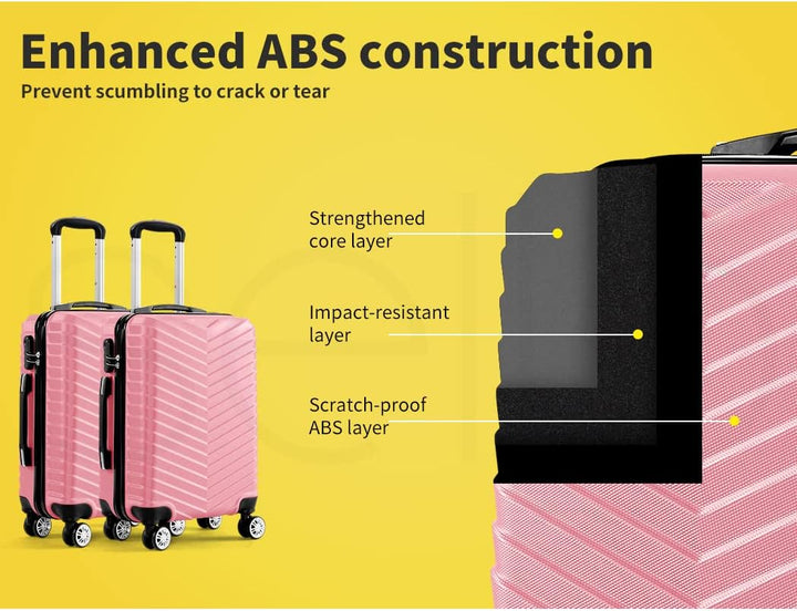 Durable hard shell 20" carry-on luggage, unisex, with 360° spinner wheels for effortless movement. Ideal for travel.