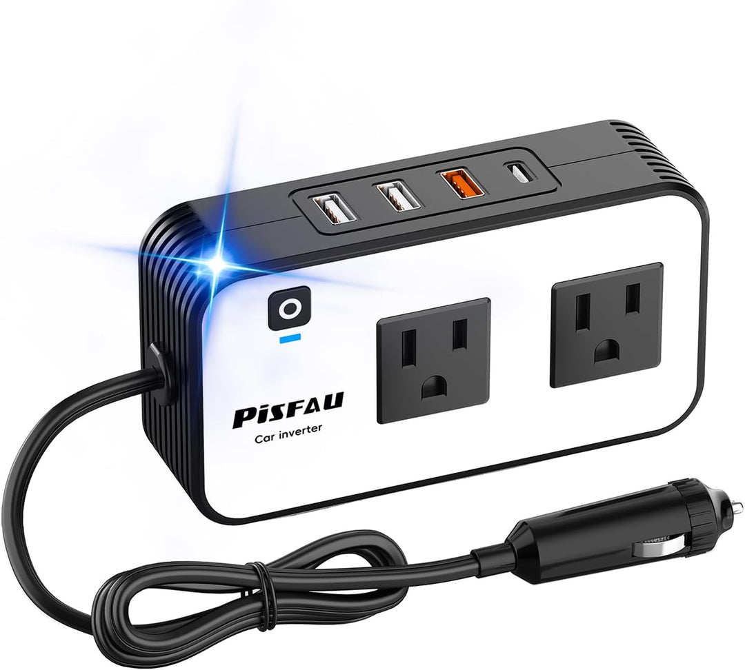 200W car power inverter with USB-C and fast charger for vehicle electronics