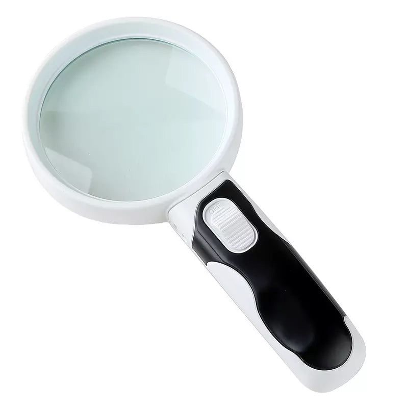 Handheld 20X LED magnifying glass for reading, a perfect vision aid for seniors & hobbyists.