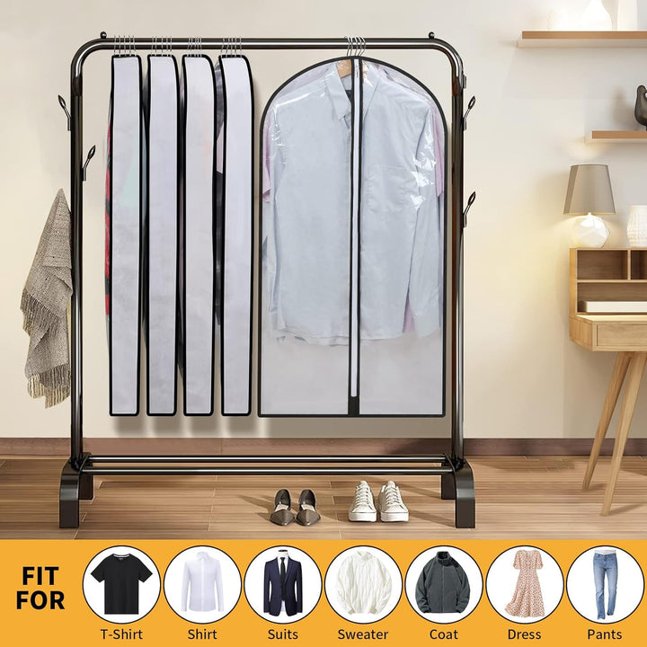 Clear wardrobe covers: 24 reusable PEVA bags for suits, dresses & long coats.
