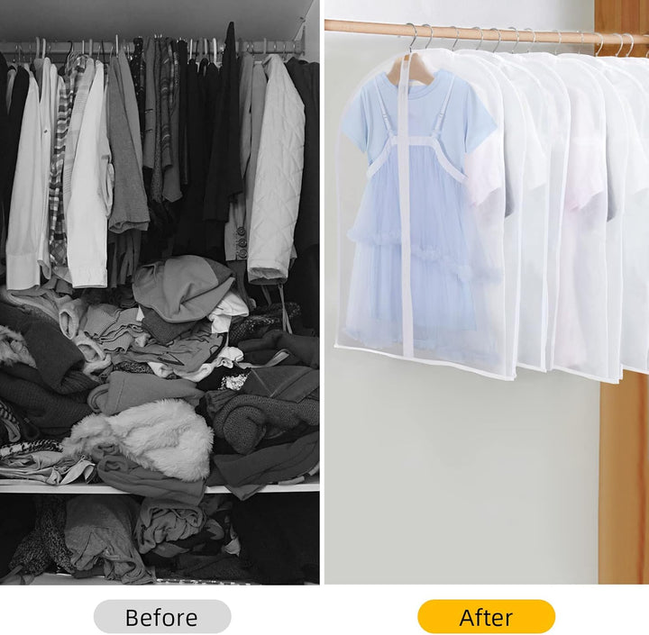 Unisex 24-pack breathable garment bags, ideal for long-term clothing storage solutions