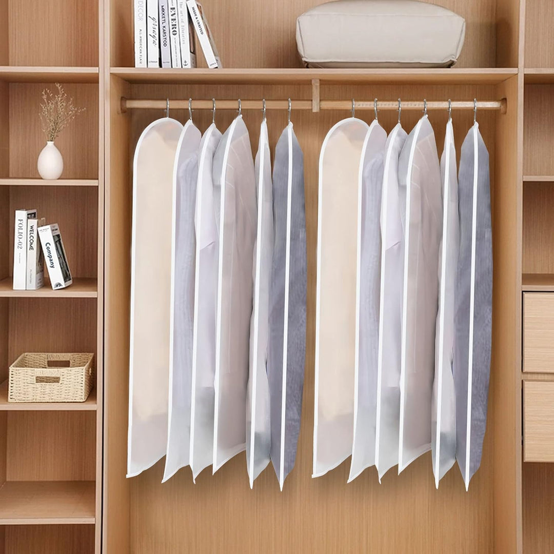 Maximize closet space with this 24-pack of clear PEVA garment storage bags