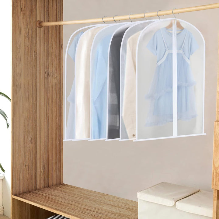 Efficient home organization with 24 clear hanging garment covers for all your clothes