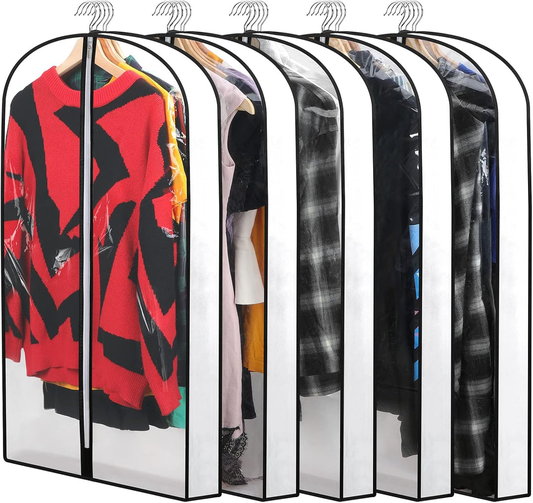 Breathable hanging garment bags, 24-count, ensuring long-term clothing preservation