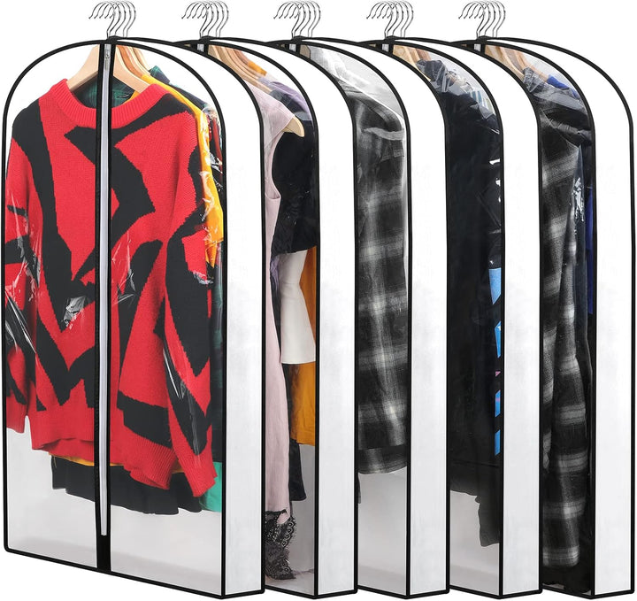 Breathable hanging garment bags, 24-count, ensuring long-term clothing preservation