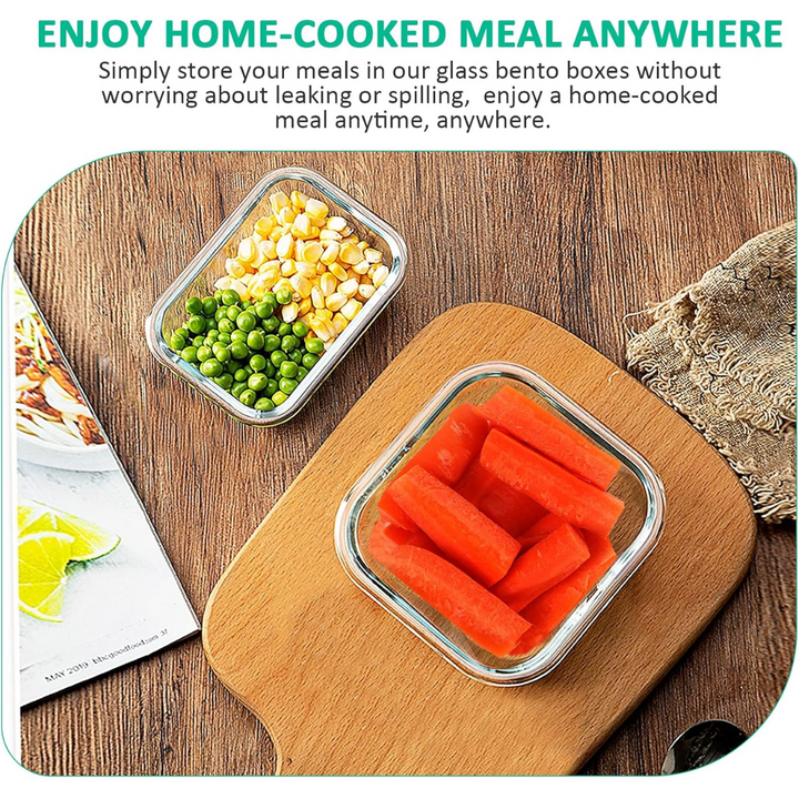 BPA-free stackable glass containers with airtight lids for food storage