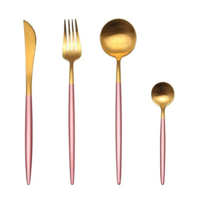 Stainless steel 24-piece tableware, versatile for any kitchen.