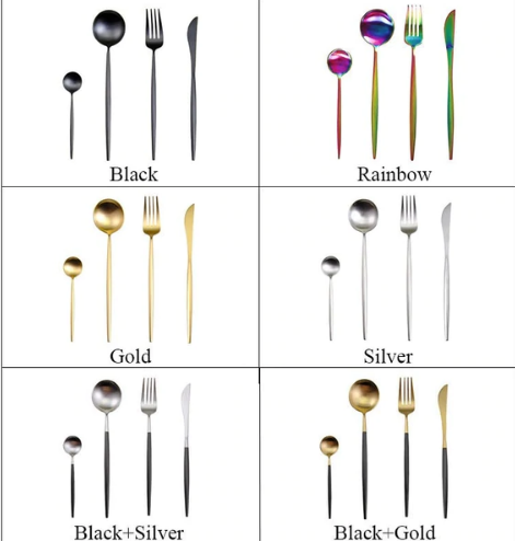 Luxurious 24-piece gold finish dinner set, premium stainless steel.