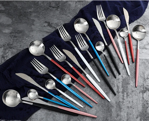 Gift-ready 24-piece luxury cutlery set, stainless steel design.