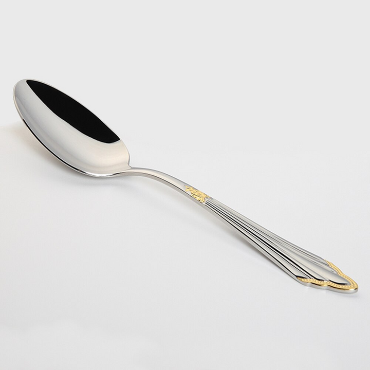 Premium 24-piece gold stainless steel cutlery set, a luxurious and durable gift idea for any kitchen.