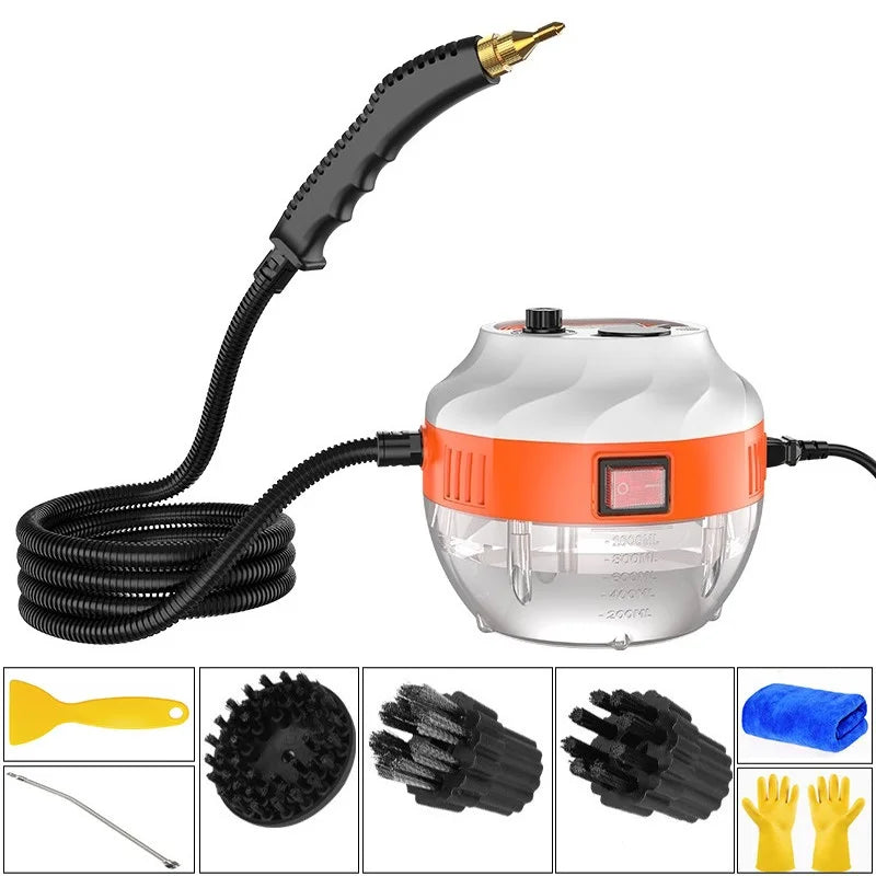 Kitchen and auto cleaning with 2800W high-pressure steam cleaner, versatile eco-friendly appliance